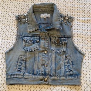 Girls jean jacket vest